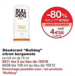 Monoprix Bulldog Déodorant citron bergamote offre