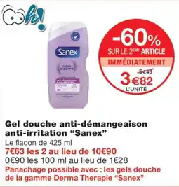 Monoprix Sanex Gel douche anti-démangeaison anti-irritation offre