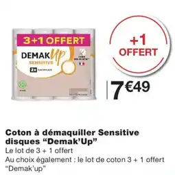 Monoprix Demak'Up Coton à démaquiller Sensitive disques offre