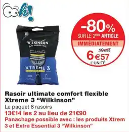 Monoprix Wilkinson Rasoir ultimate comfort flexible Xtreme 3 offre