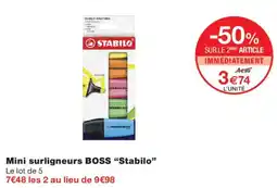 Monoprix Stabilo Mini surligneurs Boss offre