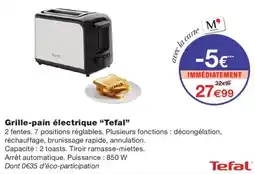 Monoprix Tefal Grille-pain électrique offre