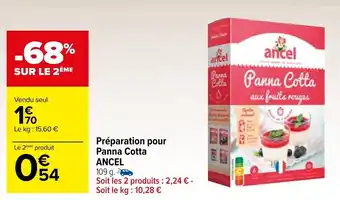 Carrefour Préparation pour panna cotta ANCEL offre