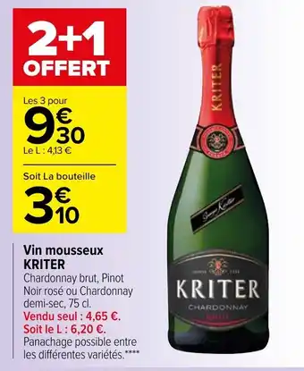 Carrefour Vin mousseux KRITER offre