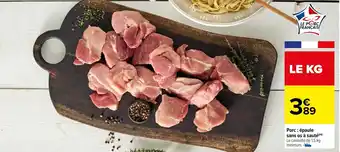 Carrefour Porc : épaule sans os à sauté offre