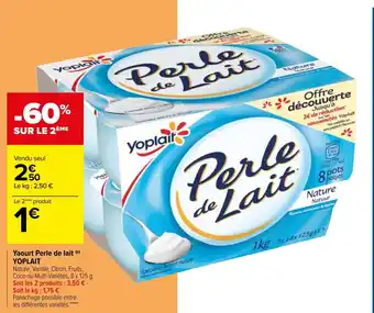 Carrefour Yaourt perle de lait YOPLAIT offre