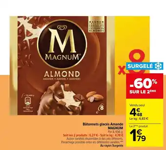 Carrefour Bâtonnets glacés amande MAGNUM offre