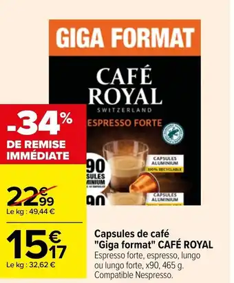Carrefour Capsules de café offre