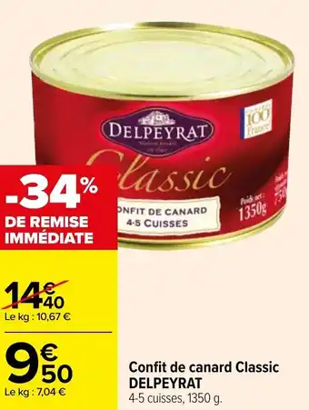 Carrefour Confit de canard classic DELPEYRAT offre