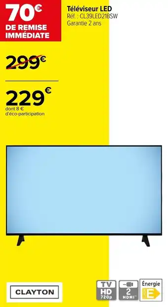 Carrefour Téléviseur LED offre