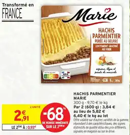 Intermarché HACHIS PARMENTIER MARIE offre