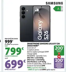 Auchan SAMSUNG GALAXY Smartphone s26 256go noir offre