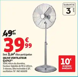 Auchan QILIVE Ventilateur q.6742 offre