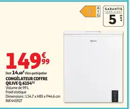 Auchan QILIVE Congélateur coffre offre