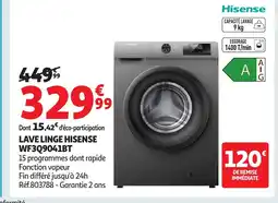 Auchan HISENSE Lave linge wf3q9041bt offre