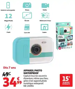 Auchan Appareil photo waterproof offre