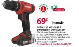 Mr Bricolage INVENTIV Perceuse visseuse à percussion 20V System offre