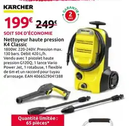 Mr Bricolage KARCHER Nettoyeur haute pression K4 Classic offre