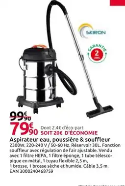 Mr Bricolage SKIRON Aspirateur eau, poussière & souffleur offre