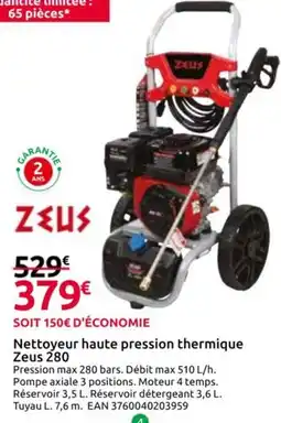 Mr Bricolage ZEUS Nettoyeur haute pression thermique Zeus 28ANS offre