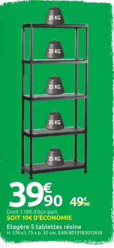Mr Bricolage Etagère 5 tablettes résine offre