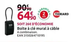 Mr Bricolage THIRARD Boîte à clé mural à câble offre