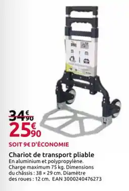 Mr Bricolage Chariot de transport pliable offre