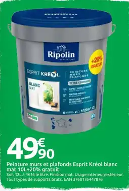 Mr Bricolage Peinture murs et plafonds Esprit Kréol blanc mat offre
