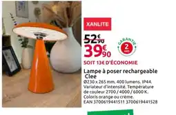 Mr Bricolage Lampe à poser rechargeable Clee offre