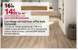 Mr Bricolage Carrelage sol intérieur effet bois Stylwood offre