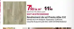 Mr Bricolage Revêtement de sol Presto Alba 532 offre