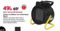 Mr Bricolage Canon à chaleur en céramique Spiro offre