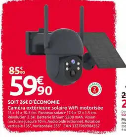 Mr Bricolage Caméra extérieure solaire WiFi motorisée offre