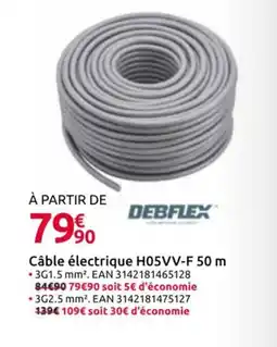 Mr Bricolage DEBFLEX Câble électrique H05VV-F 50 m offre