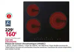 Mr Bricolage Plaque de cuisson vitrocéramique LIVK60C3 offre