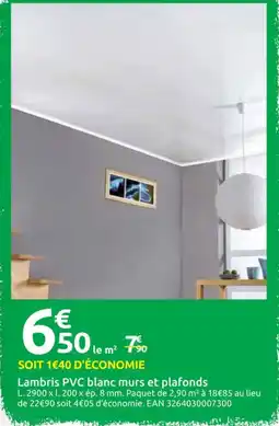 Mr Bricolage Lambris PVC blanc murs et plafonds offre