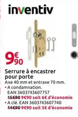 Mr Bricolage INVENTIV Serrure à encastrer pour porte offre
