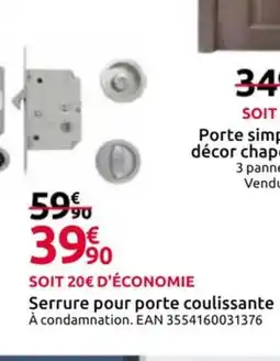 Mr Bricolage Serrure pour porte coulissante offre