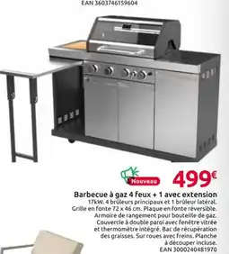 Mr Bricolage Barbecue à gaz 4 feux + 1 avec extension offre