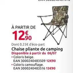 Mr Bricolage Chaise pliante de camping offre