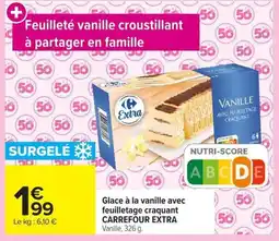 Carrefour CARREFOUR EXTRA Glace à la vanille avec feuilletage craquant offre