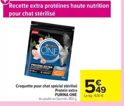 Carrefour PURINA ONE Croquette pour chat spécial stérilisé Protein extra offre