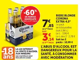 Hyper U CORONA EXTRA 4,5° Biere blonde offre