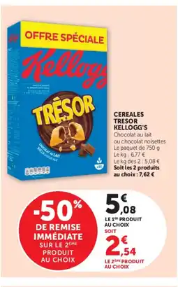 Hyper U KELLOGG'S Cereales tresor offre