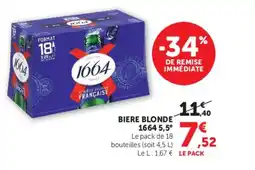 Hyper U 1664 5,5° Biere Blonde offre