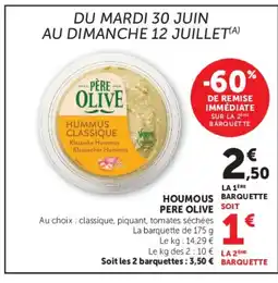Hyper U PERE OLIVE Houmous offre