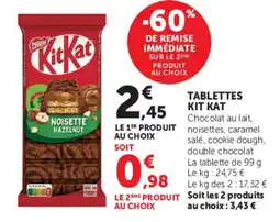 Hyper U KIT KAT Tablettes offre