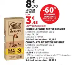Hyper U NESTLE DESSERT Chocolat noir offre