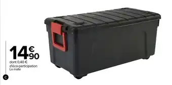 Carrefour Malle roulante 75L offre