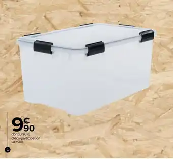 Carrefour Malle de rangement hermétique 50L offre